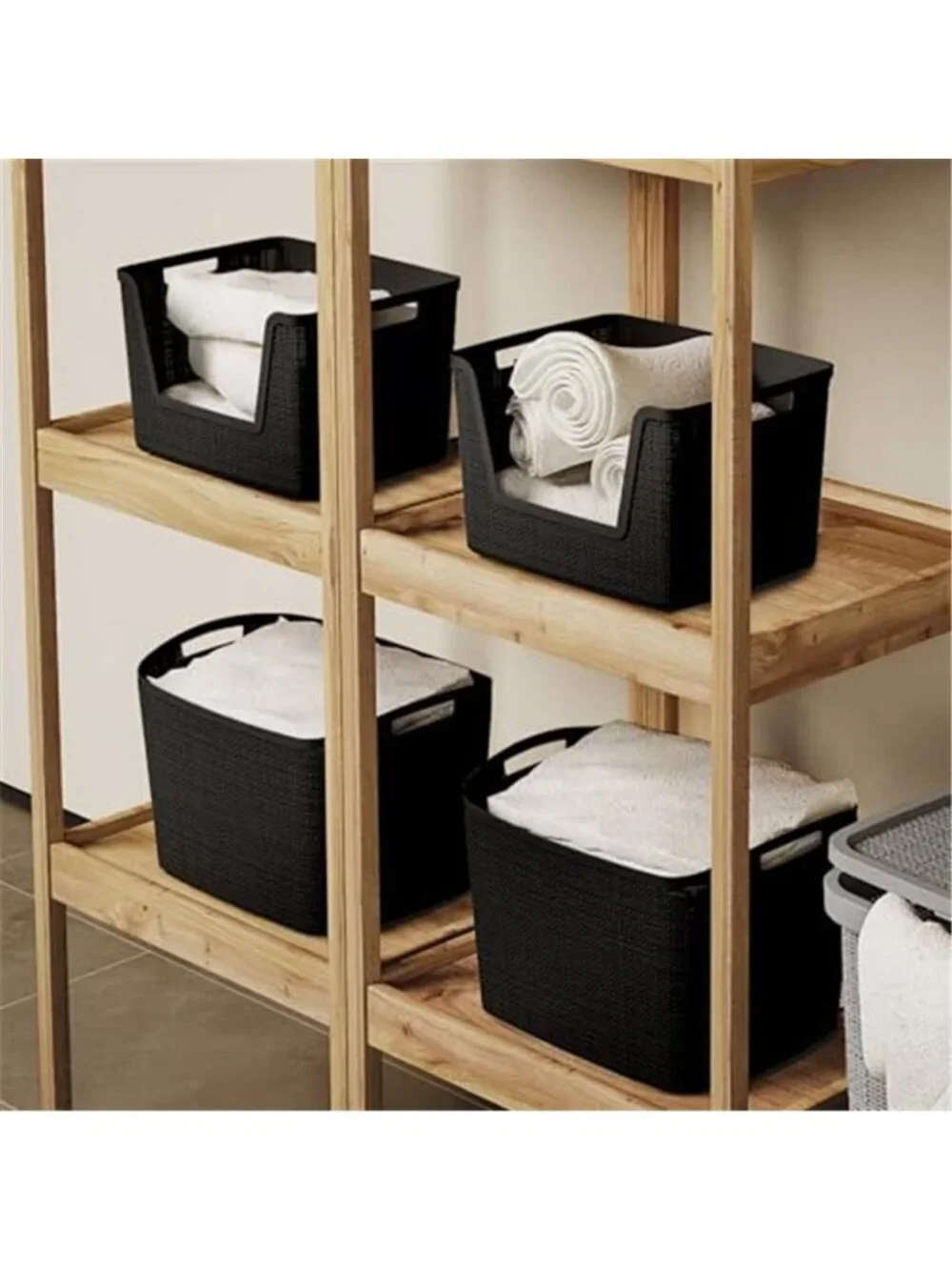 Set of 2 XL 30.5L Jute Decorative Plastic Organization and Storage